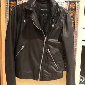 Madewell Washed Leather Moto Jacket - Small